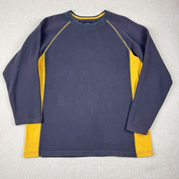 Sonoma Vintage Long Sleeve Shirt Men's 90s Y2K Gray Yellow Skater Sweater Large - Picture 1 of 13